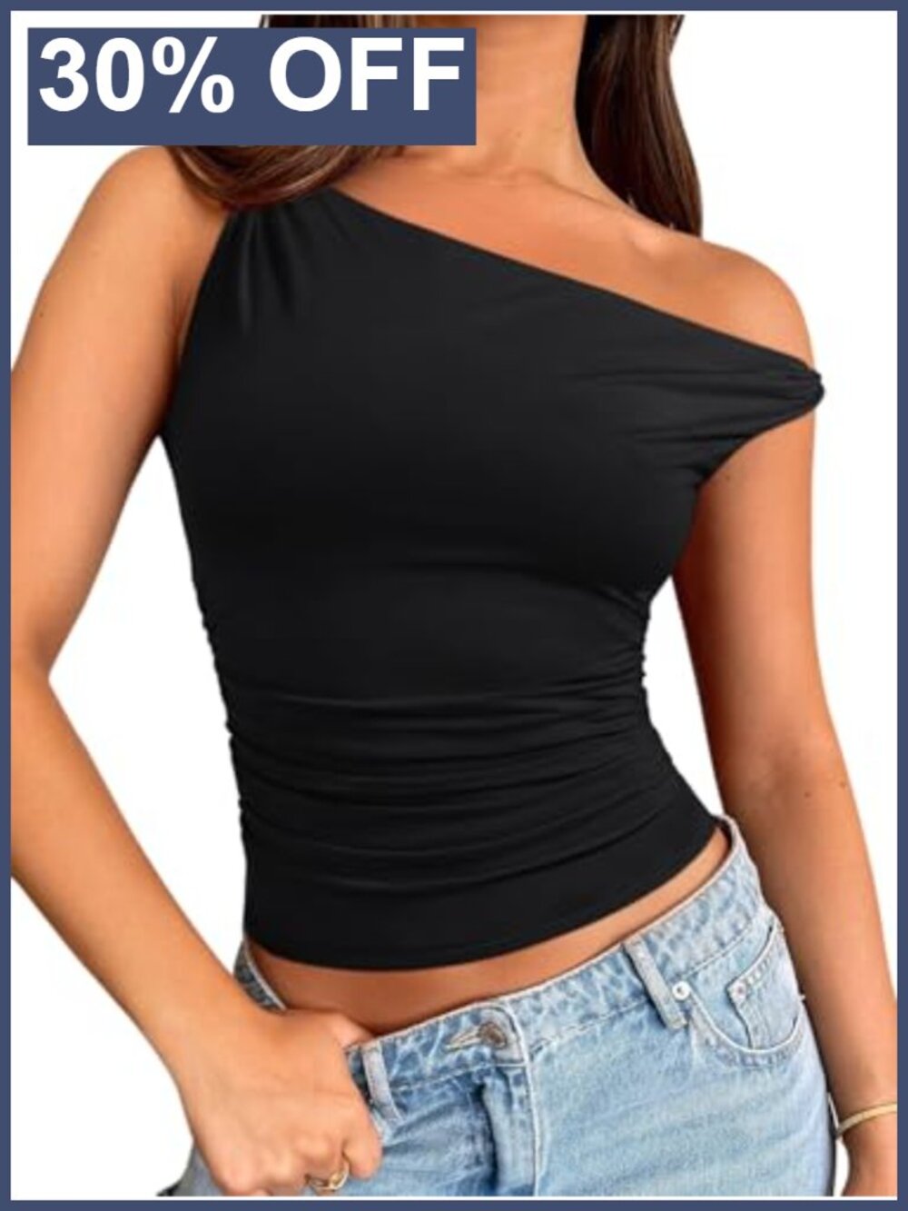 Women's Sleeveless Off Shoulder Crop Tank Top Y2K Going Out Slim Fitted